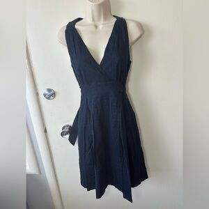 Cynthia Steffe Navy Wrap Midi Dress